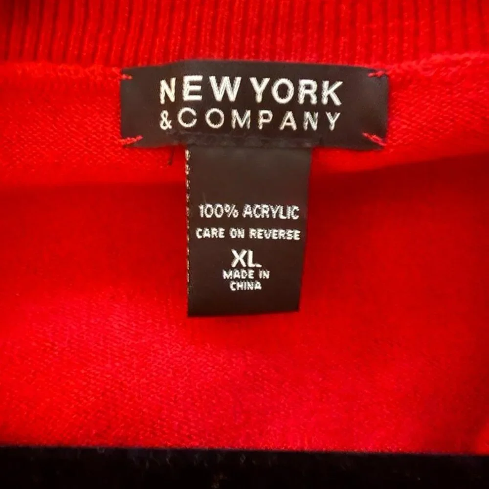 New York & Company Red XL sweater - Picture 3 of 3